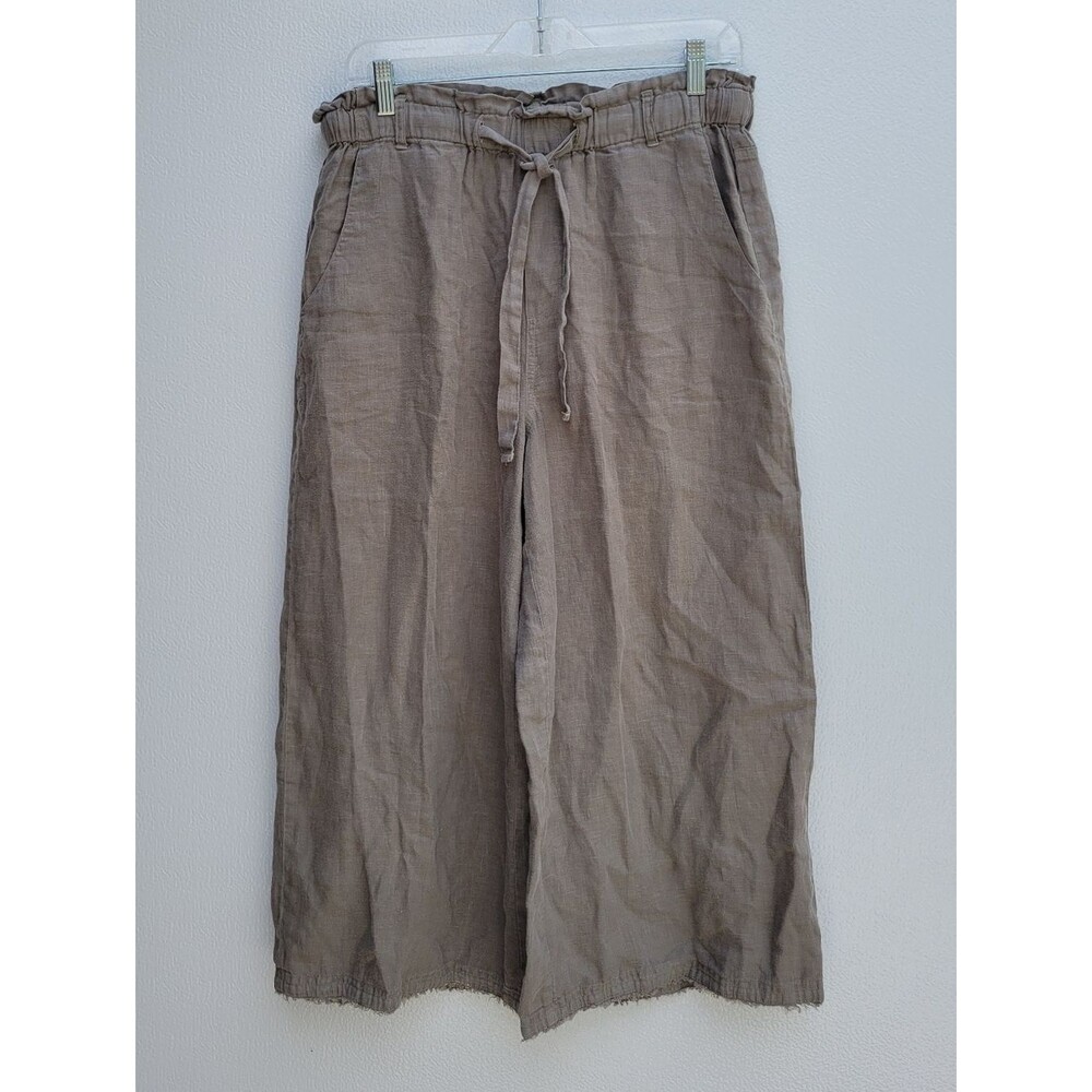 Cloth & stone Size M Women Relaxed Drawstring Wide-Leg Pants - Taupe
